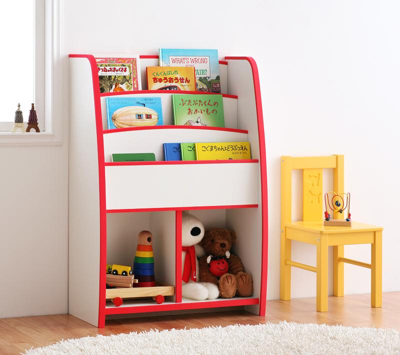 ソフト素材キッズファニチャーシリーズ 棚付絵本ラック〔libro〕リブロ レギュラータイプ ホワイト【北海道・沖縄・離島配送不可】