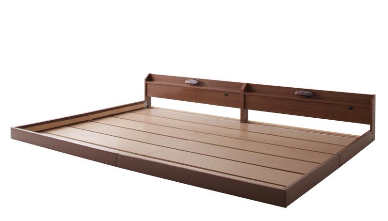 親子で寝られる棚・照明付き連結ベッド〔JointJoy〕ジョイント・ジョイ〔フレームのみ・マットレスなし〕ワイドK280 ブラック【北海道・沖縄・離島配送不可】