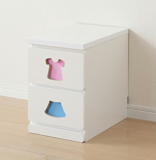 小さいうちからお片付けの習慣が身に付く知育チェスト 〔mapache〕マパーチェ 2杯タイプ 女の子向け 子供用 収納家具 たんす【北海道・沖縄・離島配送不可】