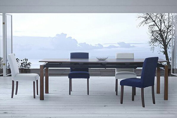 天然木 デザイン伸縮ダイニングシリーズ 〔WALSTER〕ウォルスター 5点セット（テーブル＋チェア4脚） 〔チェア〕アイボリー【北海道・沖縄・離島配送不可】