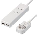 ヤザワ 海外用マルチ変換タップ2個口USB2ポート HPM6AC2USB2WH