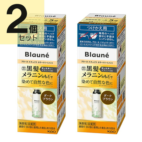 ブローネ リライズ ダークブラウン 花王 ナチュリラ 色長持ちカラートリートメント つけかえ (155g) 2本セット　花王