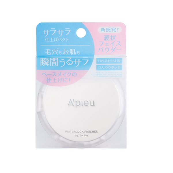 ※ご注意ください！！ご注文いただいてからのお取り寄せとなります。 ●商品の改訂により商品のデザイン、パッケージに記載されている内容と異なる場合があります。 【商品の説明】 毛穴＊1もお肌も瞬間うるサラ！A′pieuからひんやりタッチの新感覚＊2液状フェイスパウダーが登場。 ●うるおいロックし表面サラサラ　塗った瞬間、ひんやりしたスキンケアウォーターが肌＊3にうるおいを届けながら水分ロック。 微粒子サラサラパウダーのシリカが肌表面に残り、皮脂吸着しながらメイクキープ。 毛穴やシワなどの肌の凹凸もカバーし、肌を美しく見せます。　 ●毛穴ケア＊1＆スキンケア　塗っている間もずっとうるおいを届けるスキンケア成分をたっぷり配合。 【毛穴ケア＊1】ひきしめ美容液＊4【うるおい】ジューシー果実美容液＊5　ヒアルロン・コンプレックス＊6【肌荒れ防止】CICA＊7　 ●ひんやり！肌引き締め　パフでトントンと塗るたびに、キュッと肌を引き締め。塗布時のひんやり感、塗布後のサラサラ感があればついている証拠！ ファンデーションの上からご使用いただけます。　 アルコールFREE・パラベンFREE・ミネラルオイルFREE・着色料FREE。 リフレッシュアクアの香り。 ＊1保湿することで毛穴が目立たなくなる　 ＊2当社製品内において　 ＊3角質層まで　 ＊4保湿成分：エナンチアクロランタ樹皮エキス、整肌成分：オレアノール酸　 ＊5保湿成分：ビルベリー果実エキス、オレンジ果実エキス、レモン果実エキス　 ＊6保湿成分：ヒアルロン酸Na、加水分解ヒアルロン酸、アセチルヒアルロン酸Na　 ＊7保湿成分：ツボクサエキス 【成分】 水、シクロペンタシロキサン、シリカ、ジ（カプリル／カプリン酸）BG、ジメチコン、メチルトリメチコン、安息香酸アルキル（C12−15）、BG、（ビニルジメチコン／メチコンシルセスキオキサン）クロスポリマー、メタクリル酸メチルクロスポリマー、セチルPEG／PPG−10／1ジメチコン、ラウリルPEG−10トリス（トリメチルシロキシ）シリルエチルジメチコン、カプリル酸グリセリル、カプリリルグリコール、ジステアルジモニウムヘクトライト、エチルヘキシルグリセリン、炭酸プロピレン、キサンタンガム、ビルベリー果実エキス、トコフェロール、サトウキビエキス、ペンチレングリコール、エナンチアクロランタ樹皮エキス、レモン果実エキス、オレンジ果実エキス、1，2−ヘキサンジオール、サトウカエデエキス、ヒアルロン酸Na、ツボクサエキス、加水分解ヒアルロン酸、オレアノール酸、アセチルヒアルロン酸Na、香料 【使用方法】 ベースメイクの最後に、付属のパフに適量をとり、トントンとタッチするように薄くなじませます。 1タッチで半顔分を目安に、ファンデーションの上からご使用いただけます。 【使用上の注意】 1.お肌に異常が生じていないかよく注意して使用してください。化粧品がお肌に合わないとき、即ち次のような場合には、使用を中止してください。そのまま化粧品類の使用を続けますと、症状を悪化させることがありますので、皮膚科専門医等にご相談されることをおすすめします。 　1)使用中、赤み、はれ、かゆみ、刺激、色抜け（白斑等）や黒ずみ等の異常があらわれた場合。 　2)使用したお肌に直射日光が当たって上記のような異常が現れた場合。 2.傷や腫れもの、湿疹などの異常がある部位には使わないでください。 3.目に入らないように注意し、入った時は、すぐに充分に洗い流してください。 4.保管及び取り扱い上の注意 　1)直射日光の当たる場所、極端な高温・低温の場所を避けて保管してください。 　2)乳幼児の手が届かない場所に保管してください。 　3)使用後は必ずフタを閉めて保管してください。 【内容量】 13g 【商品区分】 化粧品 【原産国】 韓国 【製造販売元】 株式会社ミシャジャパン 〒105-0012　東京都港区芝大門2-12-7　RBM芝パークビル4階 お問い合わせ先：0120-348-154　 【広告文責】 株式会社富士薬品　0120-51-2289　