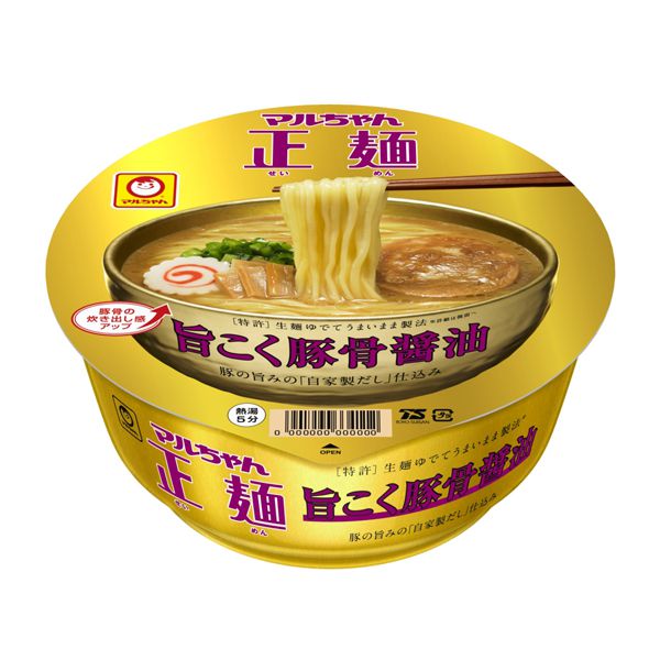 マルちゃん　正麺　カップ 旨こく豚骨醤油 113g×12 個入り（1ケース） (KK)