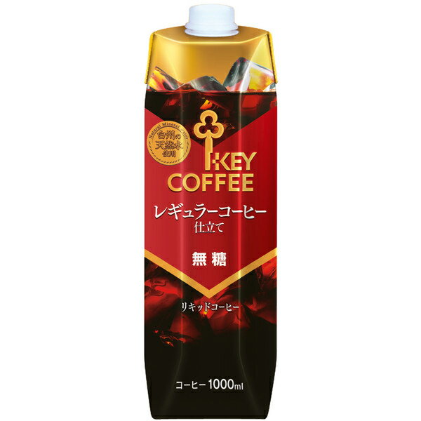 キーコーヒー　リキッドコーヒー天然水　無糖 1000ml(1ケース6本) (KT)