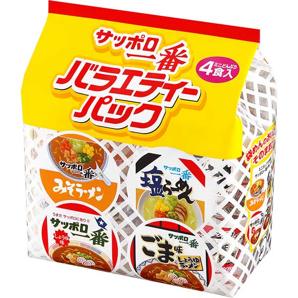サッポロ一番 ミニどんぶり バラエティーパック 4食入 173g×6個入り (1ケース) (KK)