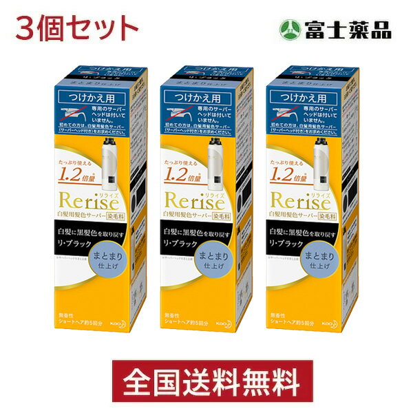 リライズ 白髪染め リ・ブラック 付替 190g 【3個セット】 まとまり仕上げ 白髪 白髪染 ヘアカラー クリーム カラー 男性 メンズ 女性用 セルフ 白髪用髪色サーバー KO 花王