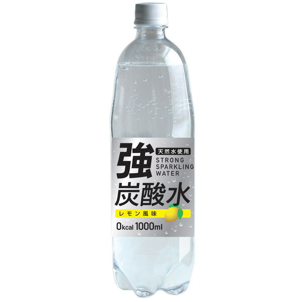 友桝飲料 強炭酸水レモン 1000ml×15本入り (1ケース)