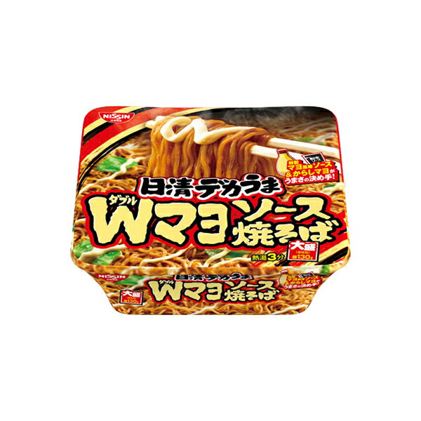 日清 デカうま Wマヨソース焼そば 153g×12個入り (1ケース) (KT)