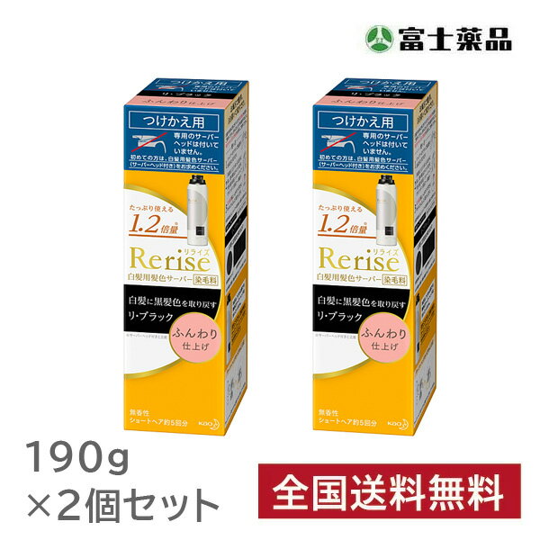 リライズ 白髪染め リ・ブラック 付替 190g 【2個セット】 ふんわり仕上げ 白髪 白髪染 ヘアカラー クリーム カラー 男性 メンズ 女性用 セルフ 白髪用髪色サーバー KO 花王