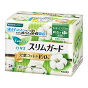 【医薬部外品】ロリエ　スリムガード　天然コットン100パーセント　多い昼～ふつうの日用羽つき　24個入×4個セット　KO 花王