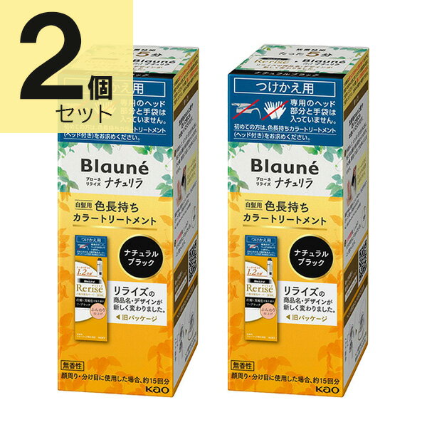 ブローネ リライズ ブラック 花王 ナチュリラ 色長持ちカラートリートメント つけかえ (155g) 2本セット