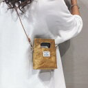 ショルダーバッグ 小さい ミニバッグ レディース クラフト紙風 縦型 四角 斜めがけ 肩がけ バック かわいい 個性的 カバン 手提げ ハンドバッグ 超ミニ 小バッグ レトロ 黒 白 茶色 無地 プレゼント ギフト 軽量