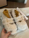 スリッポン レディース もこもこ シューズ ぺたんこ 秋 冬 靴 ボア フェイクファー 暖かい ふわふわ 黒 ベージュ 無地 かわいい ラウンドトゥ フラット ローファー モカシン 歩きやすい 痛くない おしゃれ 韓国風 ルームシューズ