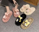 もこもこ ルームシューズ サンダル 室内 シューズ レディース かわいい ファー リボン ハート 星 スター スリッパ スリッポン 韓国風 屋内 軽い 秋 冬 靴 暖かい くつ クツ カーキ ピンク 黒 白 部屋着 屋内 寒さ 冷え性 対策 あたたかい