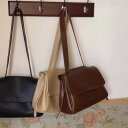 レディースバッグ リッチ ダークブラウン 韓国 秋 冬 フリップバッグ 通勤 PU レザー ショルダー ショルダーバッグ かわいい シンプル ブラック ブラウン...