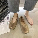 パンプス ぺたんこ ファー スリッポン レディース もこもこ かわいい 個性的 おしゃれ ローヒール スクエアトゥ フラット パンプス シューズ 異素材MIX かっこいい 切り替え 柔らかい 歩きやすい 韓国風 黒 白 カーキ 軽い おしゃれ ママ