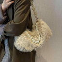 チェーンバック ショルダーバッグ もこもこ 白 韓国 個性的 ふわふわ ファーバッグ パール 秋 冬 バック かわいい きれいめ 高級 レディース チェーン バッグ おしゃれ 人気 クロスボディバッグ ショルダー ファーかわいい 結婚式 女子会 暖かい