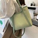 ショルダーバッグ レディース 大容量 韓国 グリーン 緑 個性的 軽い A4 肩掛け 大学生 コントラストカラー バケットバッグ 通勤 通学 ハンドバッグ かばん シンプル きれいめ おしゃれ トートバッグ 白 ホワイト 軽い ショルダー 高級感 秋 冬