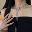 ウエスト ネック アクセサリー チェーン 女性 ローズ 大きめ フラワー ネックレス 合金 レディース かわいい おしゃれ きれいめ オフィス ビジネス 女子会 パーティー フォーマル 結婚式 クラシカル 高級感 ジュエリー ペンダント サイズ調節