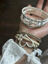 流行 人気 ロック パンク レトロ レザー調 ブレスレット 重ね付け レディース アクセサリー ジュエリー 腕輪 かわいい おしゃれ 個性的 ハート ペアルック ギフト 誕生日 人工石 イミテーション 多種類 多用途