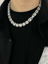 ネックレス アクセサリー ジュエリー ペンダント メンズ 男性用 ストーン キラキラ 豪華 ゴージャス シルバー イミテーション かっこいい クール 20代 個...