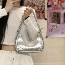 バッグ 鞄 ハンドバッグ ショルダーバッグ レディース 女性用 チェーン 肩掛け 2way シルバー ブラック 黒 無地 豪華 派手 ゴージャス オールシーズン ワンサイズ 結婚式 きれいめ エレガント 20代 おしゃれ パーティー モテ ママ 韓国系