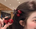 ヘアクリップ ヘアアクセサリー クリップ ヘアピン 小物 アクセサリー レディース 女性用 キッズ 子供用 ガールズ オールシーズン カジュアル シンプル お出かけ おしゃれ かわいい 10代 20代 フリーサイズ フェミニン さくらんぼ チェリー 学生