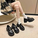 ローファー シューズ 靴 レディース 女性用 厚底 ローヒール 太ヒール 黒 春夏 秋 冬 シンプル カジュアル エナメル 普段使い 大きいサイズ 通学 通勤 抜け感 個性的 存在感 主役級 韓国系 オルチャン 高見え こなれ感 脚長 学生 10代