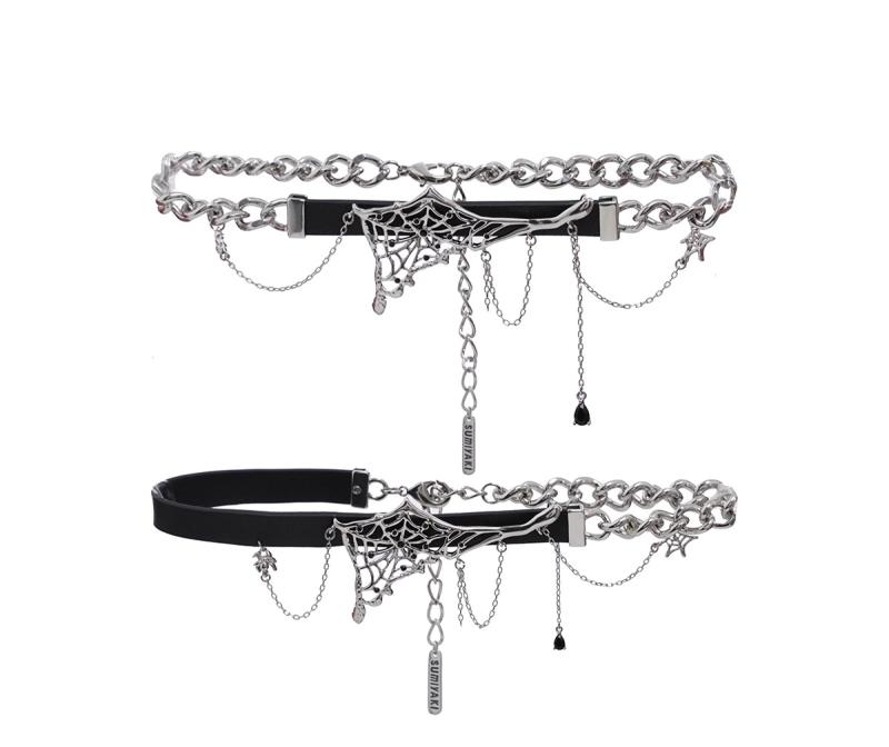 ネックレス アクセサリー ジュエリー ペンダント チョーカー レディース クモの巣 レザー調 合金 銀メッキ 金メッキ チェーン 黒 春夏 ストリート かっこいい クール 女性用 きれいめ おしゃれ かわいい 個性的 高級感 存在感 主役級 ゴージャス