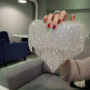 ミニバッグ レディース 女性用 手持ち 宴会用 おしゃれ レトロ エレガント クリスタル ラインストーン 結婚式 お出かけ 女子会 デート パーティー ハンドバッグ クラッチバッグ シルバー オープンバッグ スクエアバッグ
