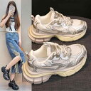 スニーカー レディース 女性用 ダッドスニーカー 厚底 ゴツ底 6センチソール ゴールド シルバー ブラック メタリック デート お出かけ 女子会 旅行 スポーツ かわいい おしゃれ 派手 インパクト メンズライク ハード ごつめ 春夏 秋 冬