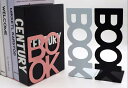 ブックエンド ブックスタンド 本立て 仕切り 金属製 BOOK ロゴ グラフィック ピンク ブラック ホワイト 卓上収納 デスク整理 おしゃれ かわいい シンプ...