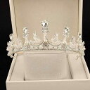 ティアラ ヘッドドレス ヘアアクセサリー 王冠 女性用 レディース イヤリング ピアス ネックレス セット シルバー ゴールド パヴェ ラインストーン 大粒 キ...