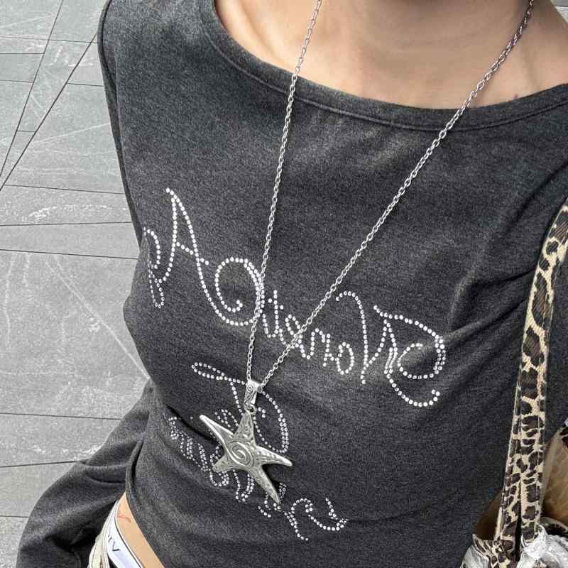 Rakuten - ペンダント ネックレス ペンダントトップ アクセサリー 女性用 レディース シルバー ピンク ブルー スター ヒトデ フラワー チェーン チャーム 大ぶり ロング アクセント 個性的 普段使い デート イベント かわいい かっこいい おしゃれ アート