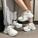 スニーカー 男性用 メンズ 女性用 レディース お揃い ペア リンク 靴 くつ シューズ 厚底 ダッドスニーカー ホワイト レザー メッシュ カジュアル おしゃれ かわいい かっこいい 多用途 通学 デート レジャー アウトドア スポーツ 運動 旅行