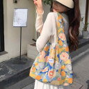 ショルダーバッグ マザーズバッグ トートバッグ エコバッグ レディース 女性用 ピンク イエロー オレンジ 花柄 フラワー大容量 キャンバス やわらかい 傘 水筒 スマホ カジュアル デイリー 通学 レジャー旅行 サブバッグ かわいい おしゃれ 春夏