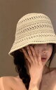つば広ハット 帽子 サンハット 女性用 レディース ベージュ ホワイト ブラック 鍵編み 大きいサイズ 通気性 紫外線カット 日除け UVカット 日焼け防止 小...