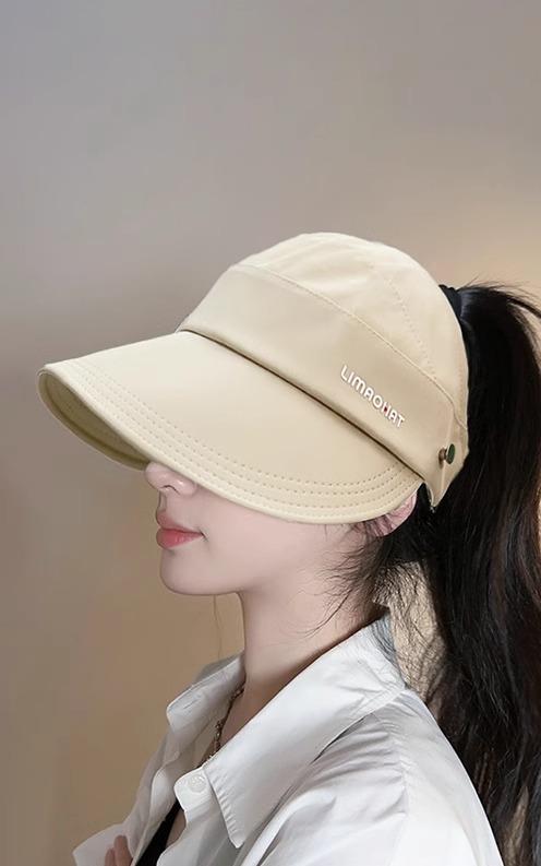 つば広ハット 帽子 サンハット サンバイザー 女性用 レディース ベージュ ブラック カーキ グレー ネックガード 首焼け防止 日除け 日焼け防止 小顔効果 か...