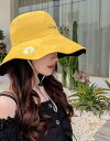帽子 キャップ ハット レディース 女性用 日よけ 黄 黒 リバーシブル 調節可能 UV対策 花 レジャー フラワー デイジー 春夏 20代 30代 シンプル カジュアル 普段使い デート お出かけ 旅行 抜け感 こなれ感 おしゃれ かわいい きれいめ