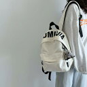 リュック バッグパック ハンドバッグ 鞄 肩掛け 2way 手提げ バッグ レディース 女性用 ナイロン 白 黒 緑 紫 ロゴ 英字 ファスナー ジッパー チャック ポケット 多収納 大容量 シンプル カジュアル こなれ感 20代 おしゃれ かわいい