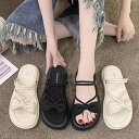 ビーチサンダル レディース 厚底 スリッパ ブラック オフホワイト リボン 可愛い 韓国系 ビーサン 学生 カジュアル きれいめ オシャレ サンダル 春夏 シューズ ガーリー キュート 歩きやすい レトロ かわいい
