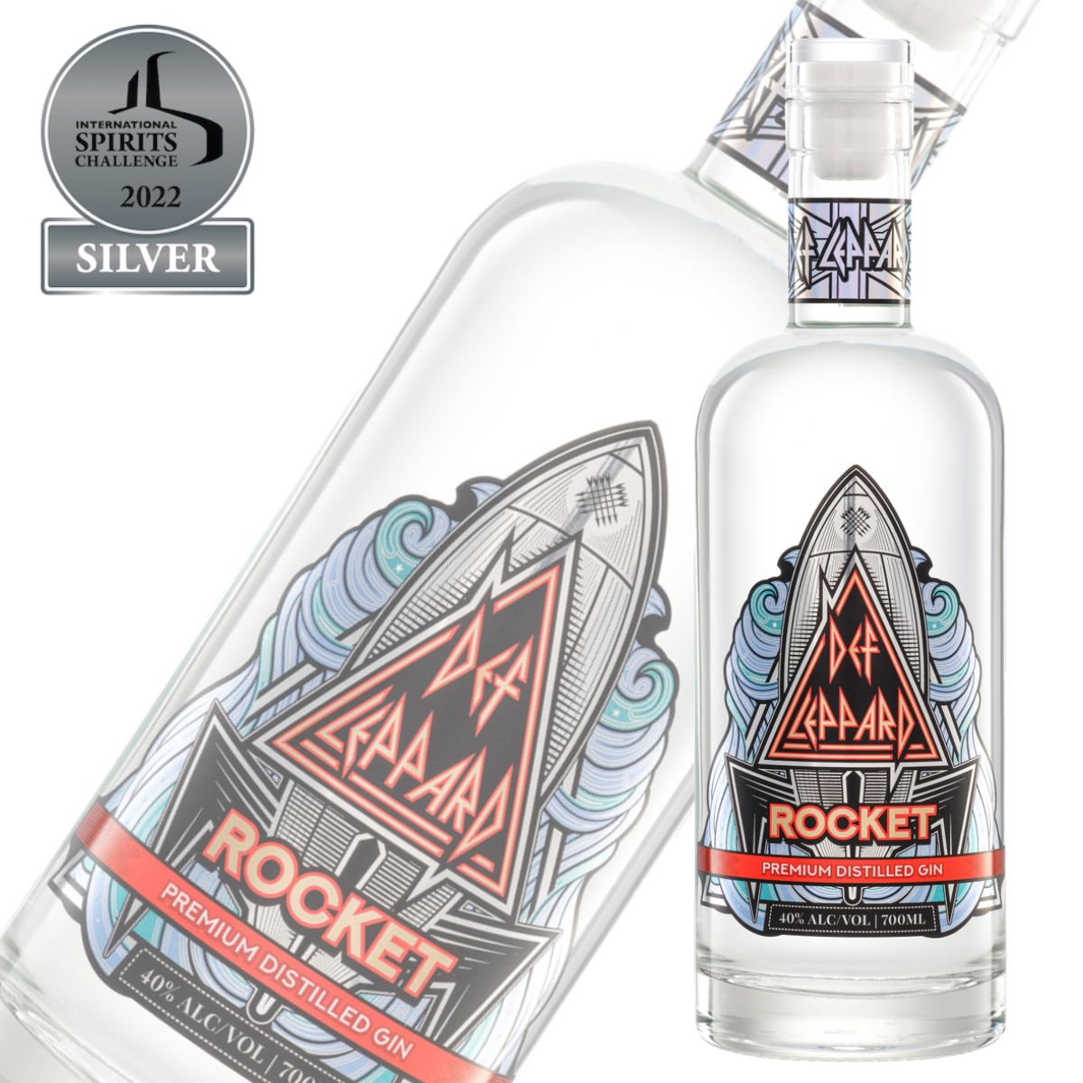 デフ・レパード ロケット プレミアム・ディスティルド・ジン 700ml 40度 公式 ジン 銀賞受賞 高級 クラフト スピリッツ ギフト DEF LEPPARD ロックバンド ファン必見 ラベンダー レモン ハーブ 甘味料不使用 クラフトジン カクテルベース コレクター 洋酒 蒸留酒 JIN