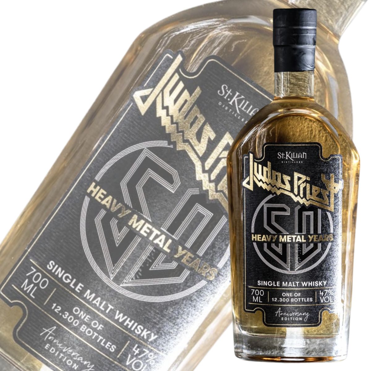ジューダス・プリースト 50ヘヴィ・メタル・イヤーズシングルモルト・ウイスキー 700ml 47度 50周年記念 高級 プレミアム ウィスキー 限定品 12,300本限定 ヘヴィメタルバンド ファン必見 ドイツ産 ザンクト・キリアン蒸留所 ブレンド Exバーボン樽 無着色 洋酒 WHISKEY
