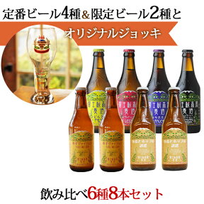 ビール ギフト「季節のクラフトビール6種8本飲み比べセット」オリジナルグラス付き