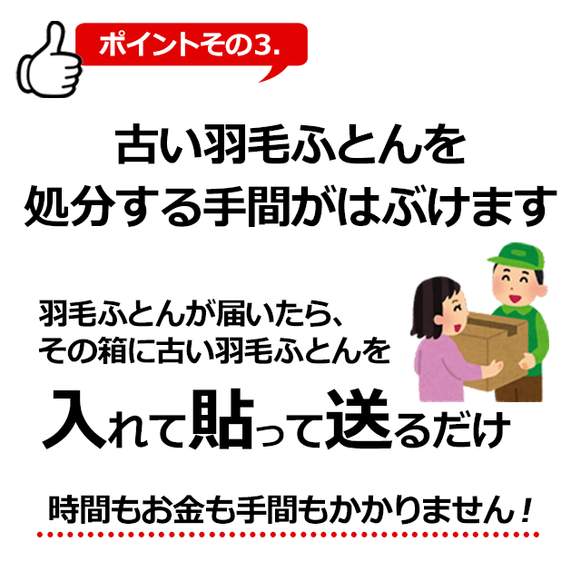 古い羽毛ふとんの処分がラク