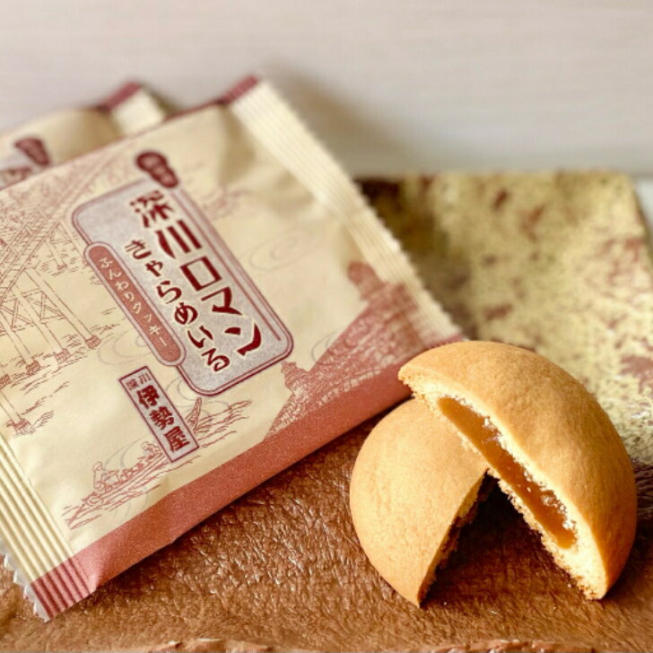 【送料込み】深川ロマン 10個入り 進物 贈答用 ギフト 手土産 お取り寄せ ご自宅用 和菓子 スイーツ お菓子 おやつ ソフト クッキー キャラメル 3