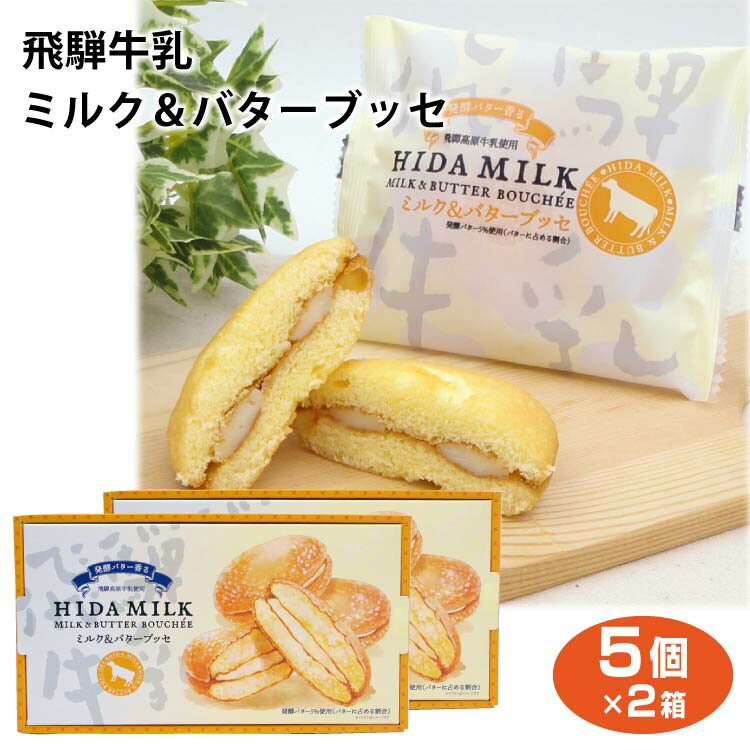 飛騨 高山 岐阜 お土産 飛騨牛乳ミルク＆バターブッセ5個×2箱 おみやげ 洋菓子 スイーツ ふく福