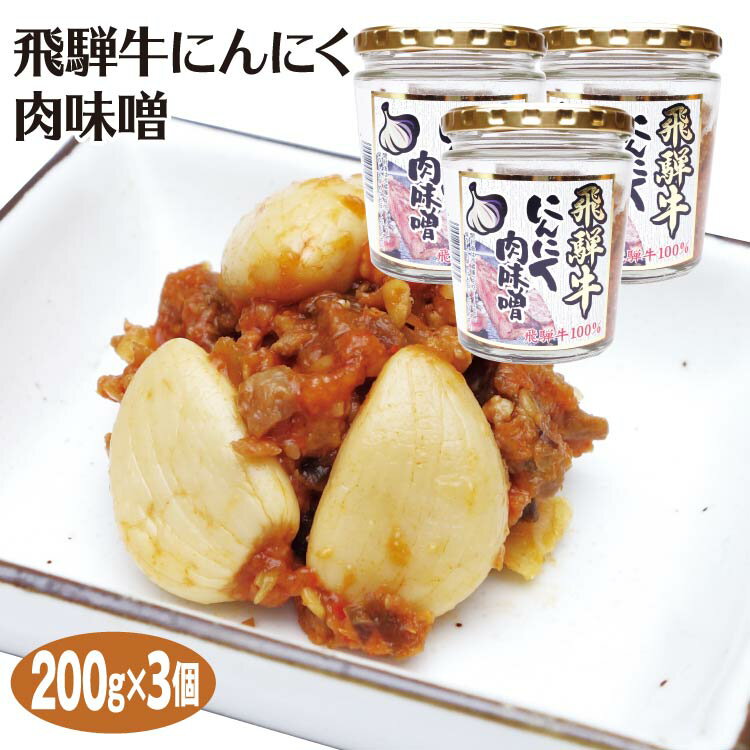 飛騨高山 お土産 飛騨牛にんにく肉味噌 200g 3個 ご飯のおとも 飛騨高山みやげ 岐阜 お土産 岐阜みやげ おみやげ 飛騨牛 惣菜 ブランド牛 ふく福