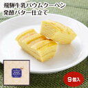 飛騨牛乳バウムクーヘン発酵バター仕立て9個R 飛騨牛乳 バウムクーヘン 発酵バター 手軽 ギフト 手土産 岐阜 飛騨 ふく福 おみやげ